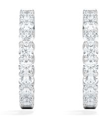 The Diamond Store - Braided 1.00Ct Round Cut Lab Diamond Hoop Earrings - Lyst