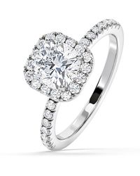 The Diamond Store - Beatrice Gia Diamond Halo Engagement Ring - Lyst