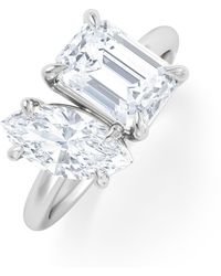 The Diamond Store - Toi Et Moi 3.00Ct Marquise And Emerald Cut Lab Diamond Engagement Ring - Lyst