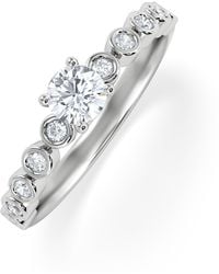 The Diamond Store - Entwine 0.30Ct Round Cut Lab Diamond Solitaire Engagement Ring With Side Stones - Lyst