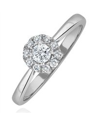 The Diamond Store - Lab Diamond Halo Engagement Ring 0.25Ct H/Si - Lyst