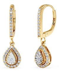 The Diamond Store - 0.2 Ct Masami Lab Grown Diamond Pear Halo Earrings - Lyst