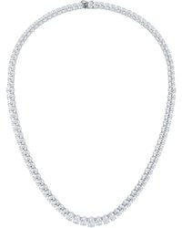 The Diamond Store - Luxe 33.00Ct Lab Diamond Necklace With Igi Certified Oval-Cut Diamonds - Lyst
