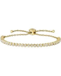 The Diamond Store - Adjustable Rubover Lab Diamond Tennis Bracelet Tennis Bracelet 0.50Ct - Lyst