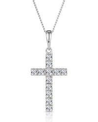 The Diamond Store - 0.2 Ct Lab Grown Diamond Cross Necklace/Pendant Set - Lyst