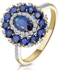 The Diamond Store - 1.55Ct Sapphire Asteria Collection Lab Diamond Halo Ring - Lyst