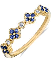 The Diamond Store - Alegria 4 Clover Lab Sapphire Ring 0.25Ct - Lyst