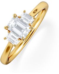 The Diamond Store - Evoke 3 Stone Emerald Cut Lab Diamond Ring 0.50Ct - Lyst