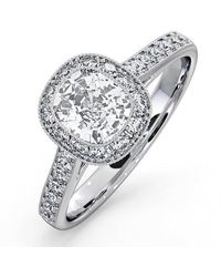The Diamond Store - Danielle Gia Diamond Engagement Side Stone Ring 18Kw 1.50Ct G/Vs2 - Lyst