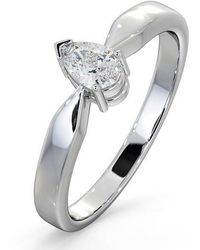 The Diamond Store - Engagement Ring Certified Pear Shaped Diamond 0.33Ct G/Vs 18K - Lyst