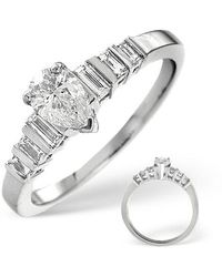 The Diamond Store - H/Si Solitaire With Shoulders Ring 0.72Ct Diamond 18K - Lyst