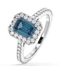 The Diamond Store - Annabelle Lab Diamond 1.65Ct Emerald Cut Halo Ring - Lyst