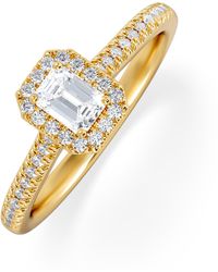 The Diamond Store - Lumia Emerald Cut Lab Diamond Halo Ring 0.50Ct F/Vs - Lyst