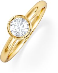 The Diamond Store - Horizon Round Cut Lab Diamond Solitaire Ring 0.50Ct H/Si - Lyst