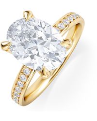 The Diamond Store - Origin 3.30Ct Oval Cut Lab Diamond Solitaire Engagement Ring With Side Stones - Lyst