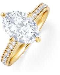 The Diamond Store - Origin Twist 2.00Ct Oval Cut Lab Diamond Solitaire Engagement Ring With Side Stones - Lyst
