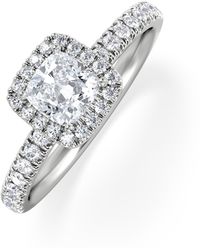 The Diamond Store - Beatrice Diamond Halo Engagement Ring - Lyst