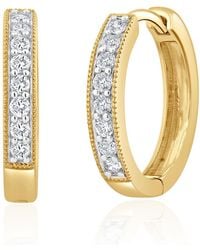 The Diamond Store - Lab Diamond Huggie Earrings 0.25Ct H/Si Pave Set - Lyst