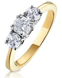 The Diamond Store - 3 Stone Meghan Lab Diamond Engagement Ring 1Ct F/Vs1 - Lyst