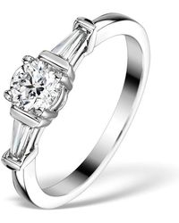 The Diamond Store - Sidestone Engagement Ring Vana 0.80Ct Si2 Baguette Diamonds 18Kw - Lyst