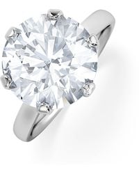The Diamond Store - Low Set Chloe 5.00Ct Lab Diamond Round Cut Engagement Ring - Lyst