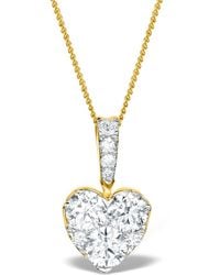 The Diamond Store - Diamond Galileo Heart 1.10Ct Pendant Necklace - Lyst