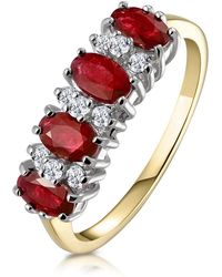 The Diamond Store - Ruby 1.12Ct And Diamond 9K Ring - Lyst