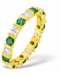 The Diamond Store - Hannah 18K Emerald 0.70Ct And H/Si 2Ct Diamond Eternity Ring - Lyst