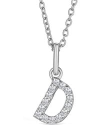 The Diamond Store - Love Letter Initial D Lab Diamond Necklace Set - Lyst