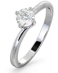 The Diamond Store - Certified 0.50Ct Lily Engagement Ring G/Si1 - Lyst