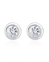 The Diamond Store - 0.30Ct Lab Diamond Rub Over Stud Earrings - Lyst