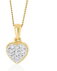 The Diamond Store - 0.25 Ct Lab Grown Diamond Heart Pendant Necklace - Lyst