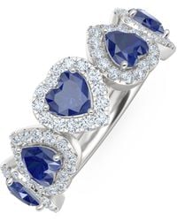 The Diamond Store - Chérie 1.80Ct Heart Cut Lab Sapphire And Lab Diamond Halo Ring - Lyst