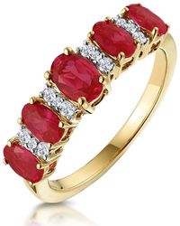 The Diamond Store - 1.85Ct Ruby And Lab Diamond Eternity Ring - Lyst