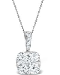 The Diamond Store - Lab Diamond Carre Galileo 1.10Ct Pendant Necklace - Lyst