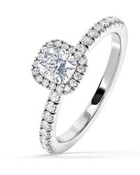 The Diamond Store - Beatrice Gia Diamond Halo Engagement Ring - Lyst