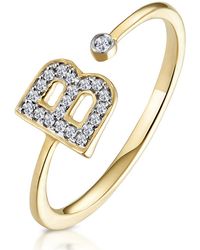The Diamond Store - Diamond Initial 'B' Ring 0.07Ct Set - Lyst