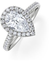 The Diamond Store - Diana Lab Diamond Pear Halo Engagement Ring 18Kw 1.60Ct F/Vs1 - Lyst
