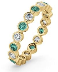The Diamond Store - Emily 18K Emerald 0.70Ct And G/Vs 0.50Ct Diamond Eternity Ring - Lyst