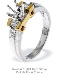 The Diamond Store - 18K Ring Two Tone Lab Diamond Set Shank (0.98Ct) - Lyst