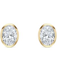 The Diamond Store - Bezel Set 2.00Ct Oval Cut Lab Diamond Stud Earrings - Lyst