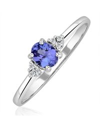 The Diamond Store - Tanzanite 0.35Ct And Diamond 18K Ring - Lyst