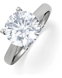 The Diamond Store - Grace 3.00Ct Lab Diamond Round Cut Engagement Ring - Lyst