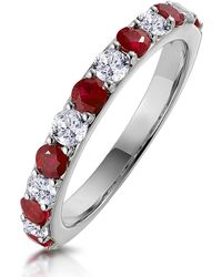 The Diamond Store - Ruby And 0.50Ct Diamond Asteria Eternity Ring - Lyst