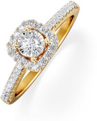 The Diamond Store - Masami Lab Diamond Halo Engagement Ring 0.25Ct Pave Set - Lyst