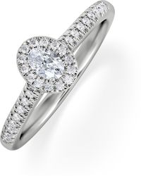 The Diamond Store - Lumia Oval Cut Lab Diamond Halo Ring 0.33Ct F/Vs - Lyst
