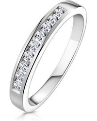 The Diamond Store - Rae Half Eternity Ring Channel Set 0.25Ct Diamond 9K - Lyst