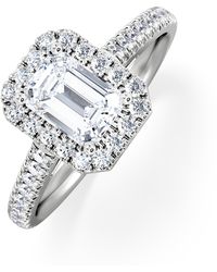The Diamond Store - Annabelle Lab Diamond Halo Engagement Ring 18K 1.65Ct F/Vs1 - Lyst