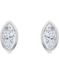 The Diamond Store - Skyline Bezel Set 1.00Ct Marquise Cut Lab Diamond Stud Earrings - Lyst