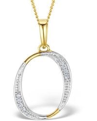 The Diamond Store - Initial 'O' 0.05Ct Lab Diamond Pendant Necklace - Lyst